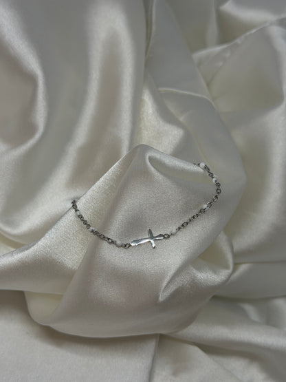Bracelet croix perlé