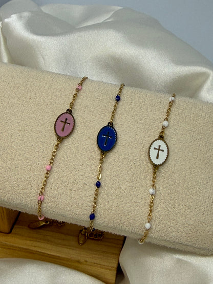 Bracelet chrétien perlé