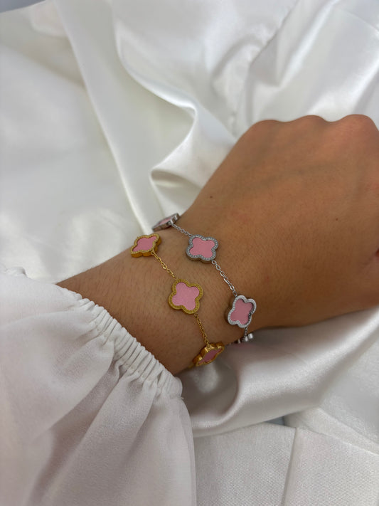 Bracelet fleur rose