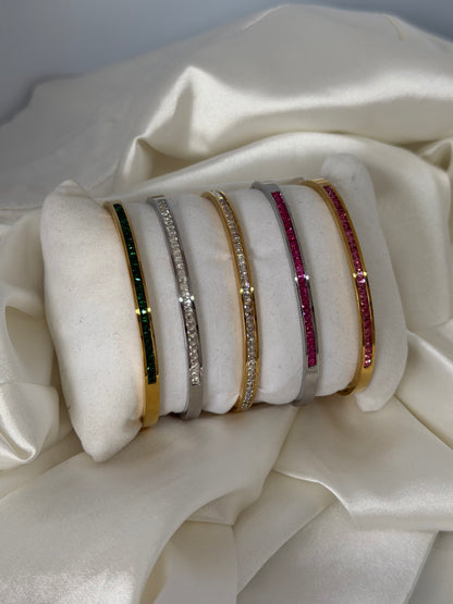 Jonc diamant coloré