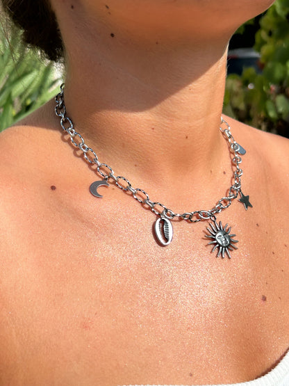 Collier breloque soleil