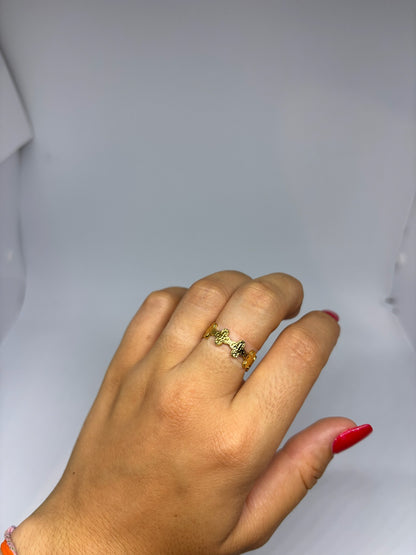 Bague petite fleur plaine