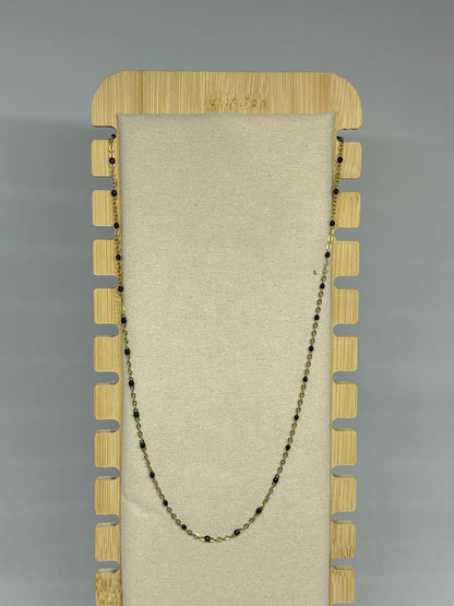 Collier perlé noir