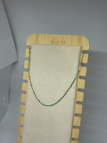 Collier perlé turquoise