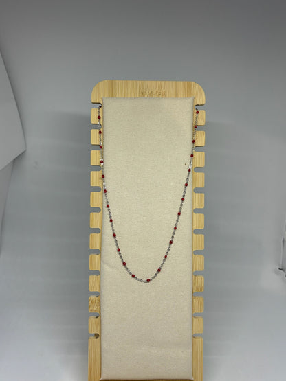 Collier perlé rouge