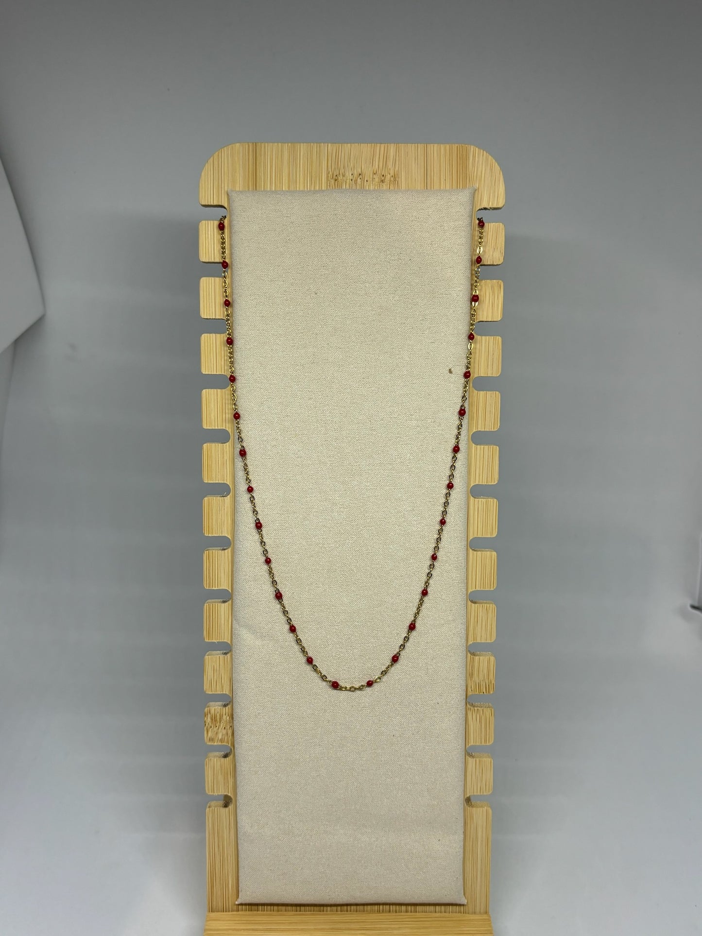 Collier perlé rouge