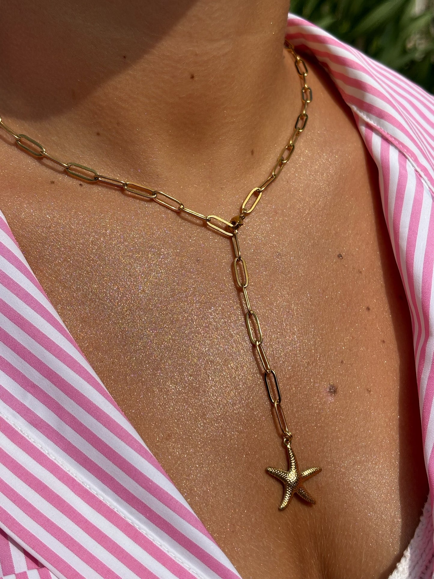 Collier longue chaîne étoile de mer