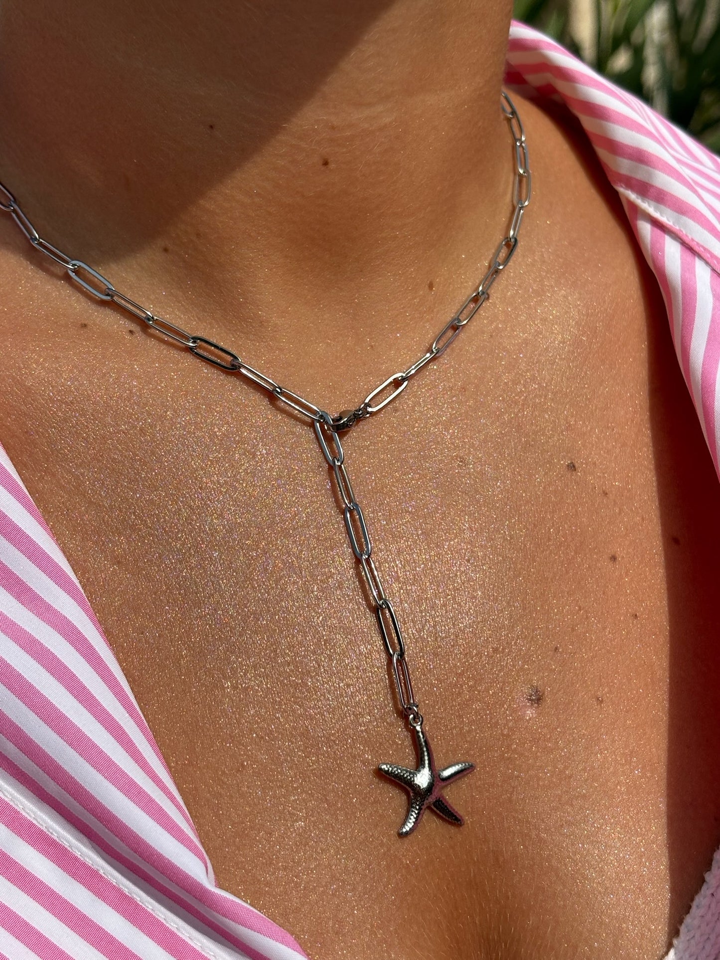 Collier longue chaîne étoile de mer