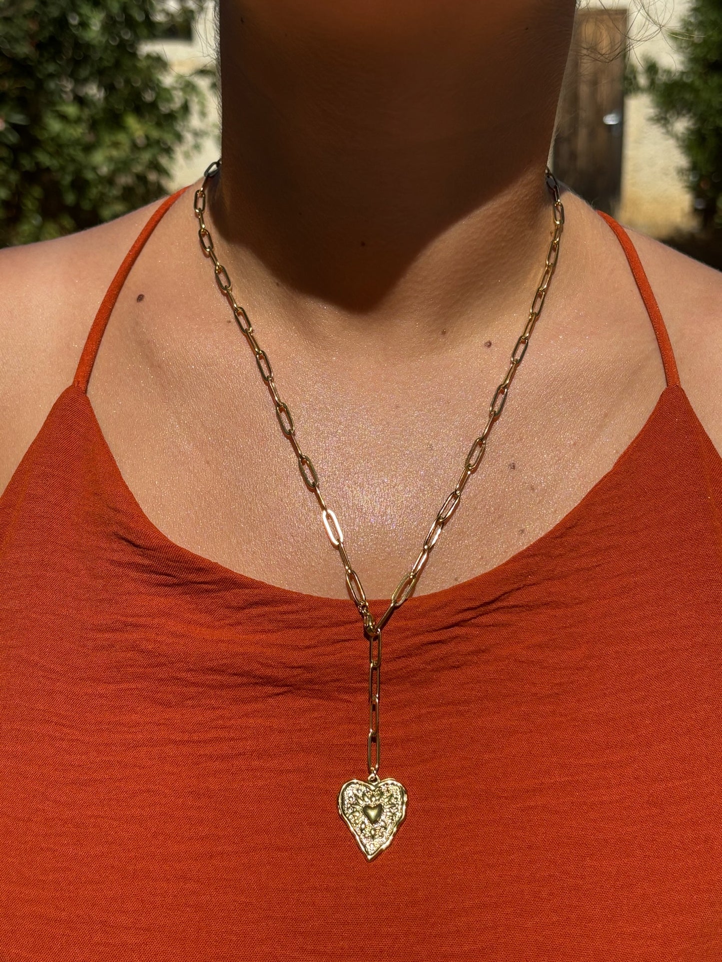 Collier longue chaîne coeur