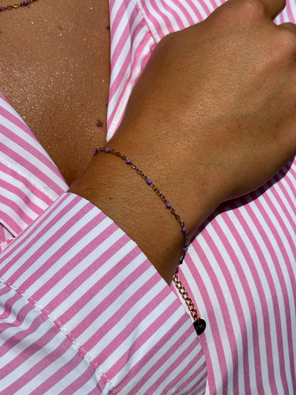 Bracelet perlé violet